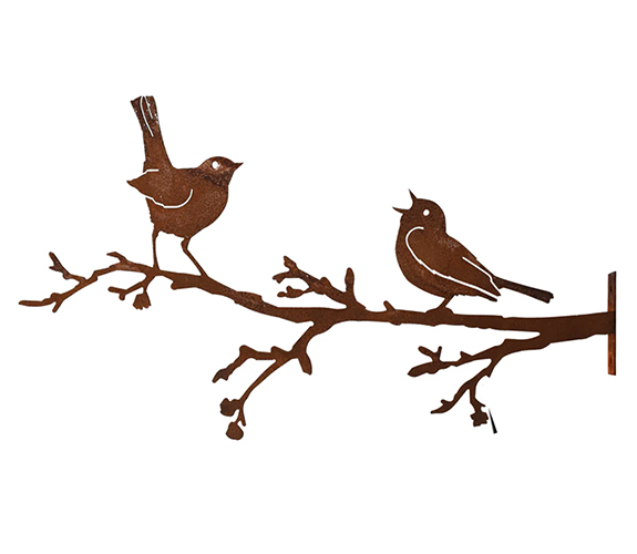 Steel Garden Art - Warbler & Robin